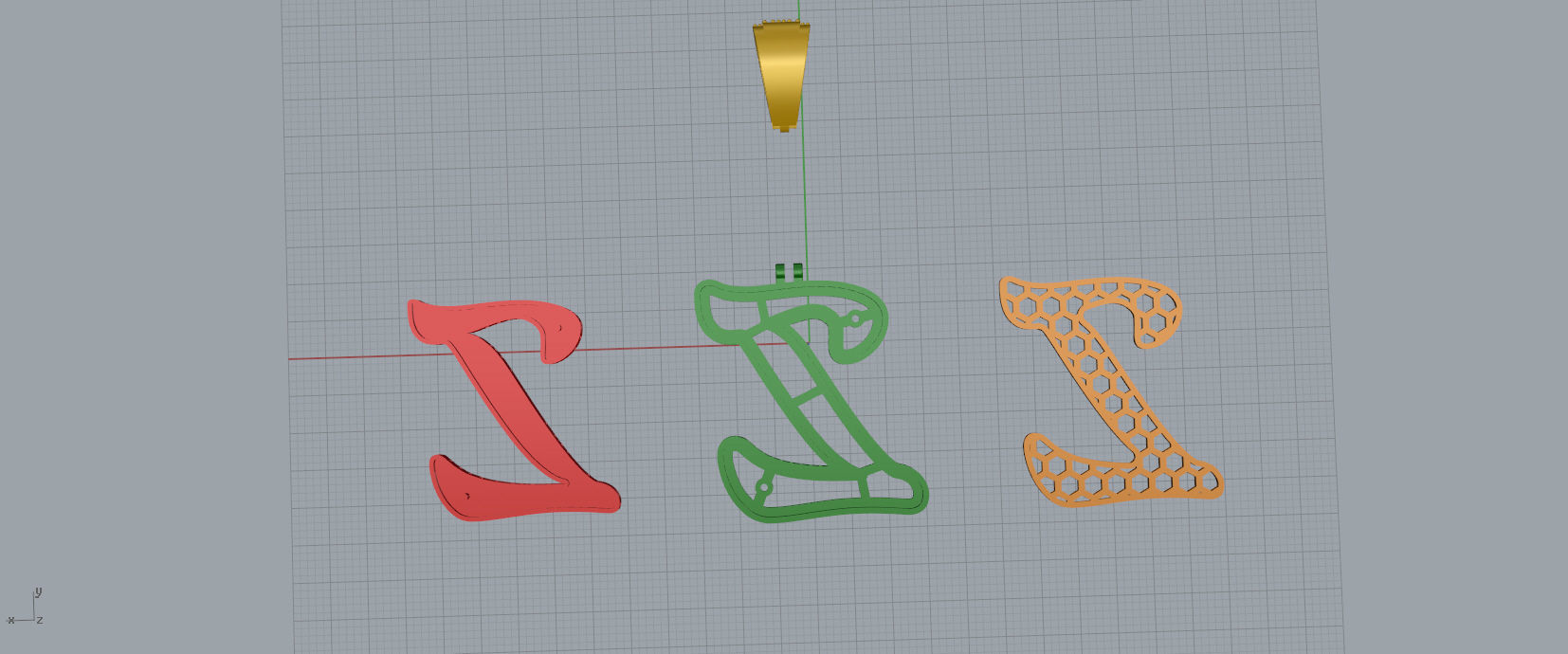 PAVE SETTING LETTER Z 3D print model_11