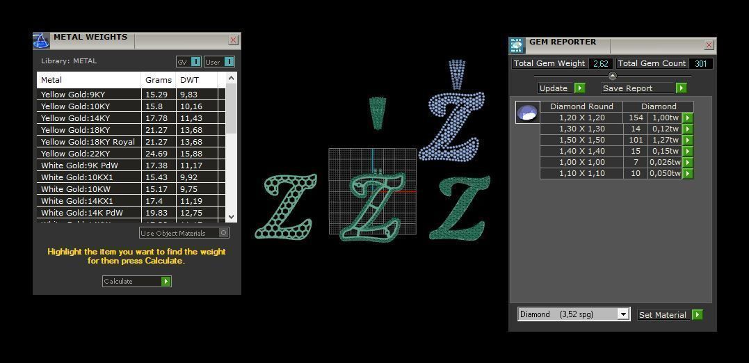 PAVE SETTING LETTER Z 3D print model_3
