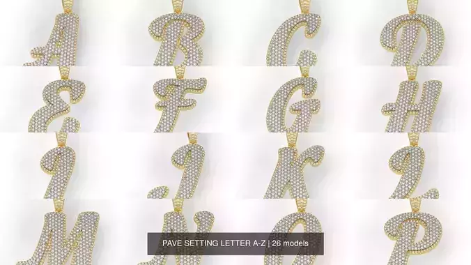 PAVE SETTING LETTER A-Z