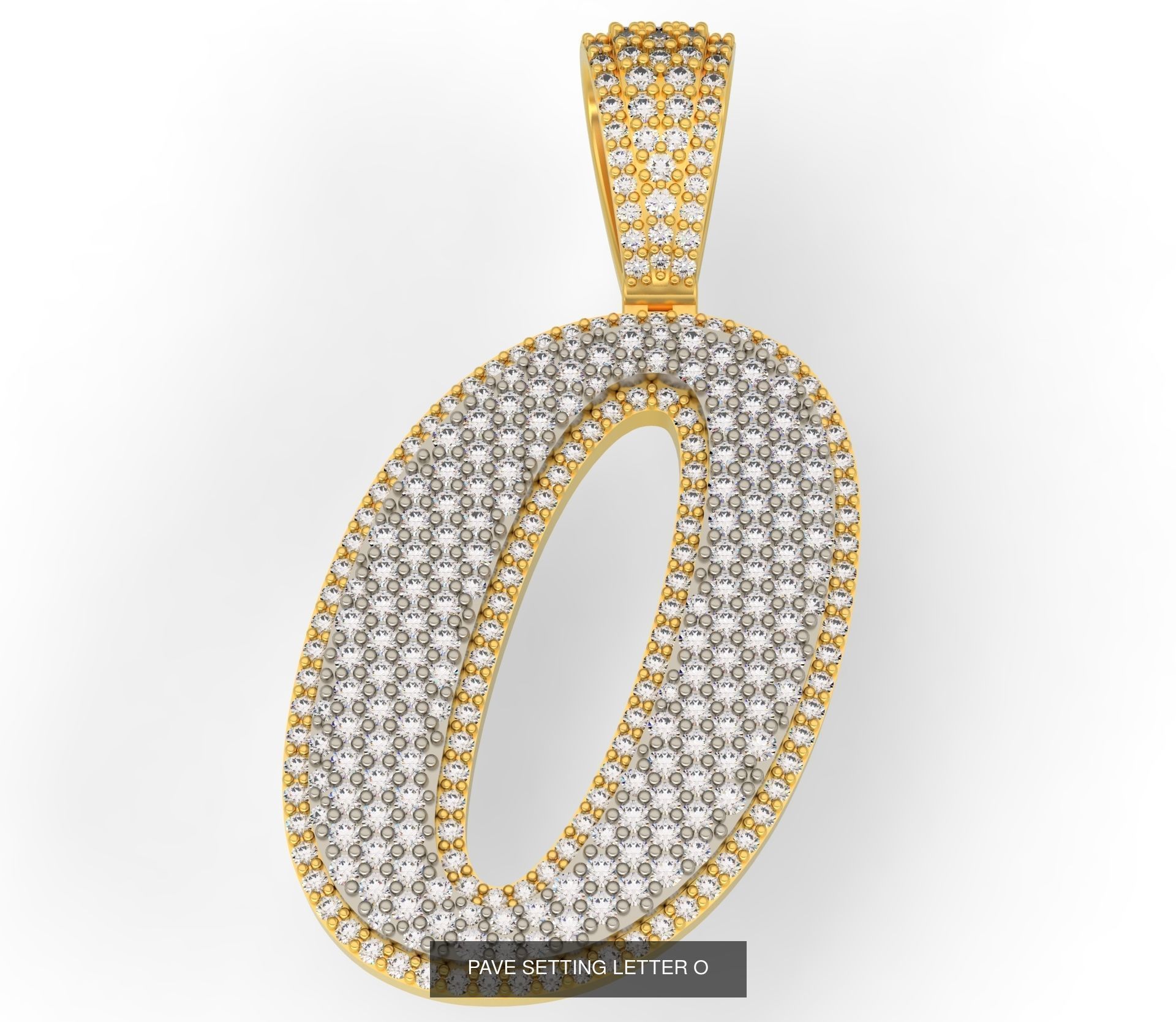 PAVE SETTING LETTER A-Z 3D Model Collection_17