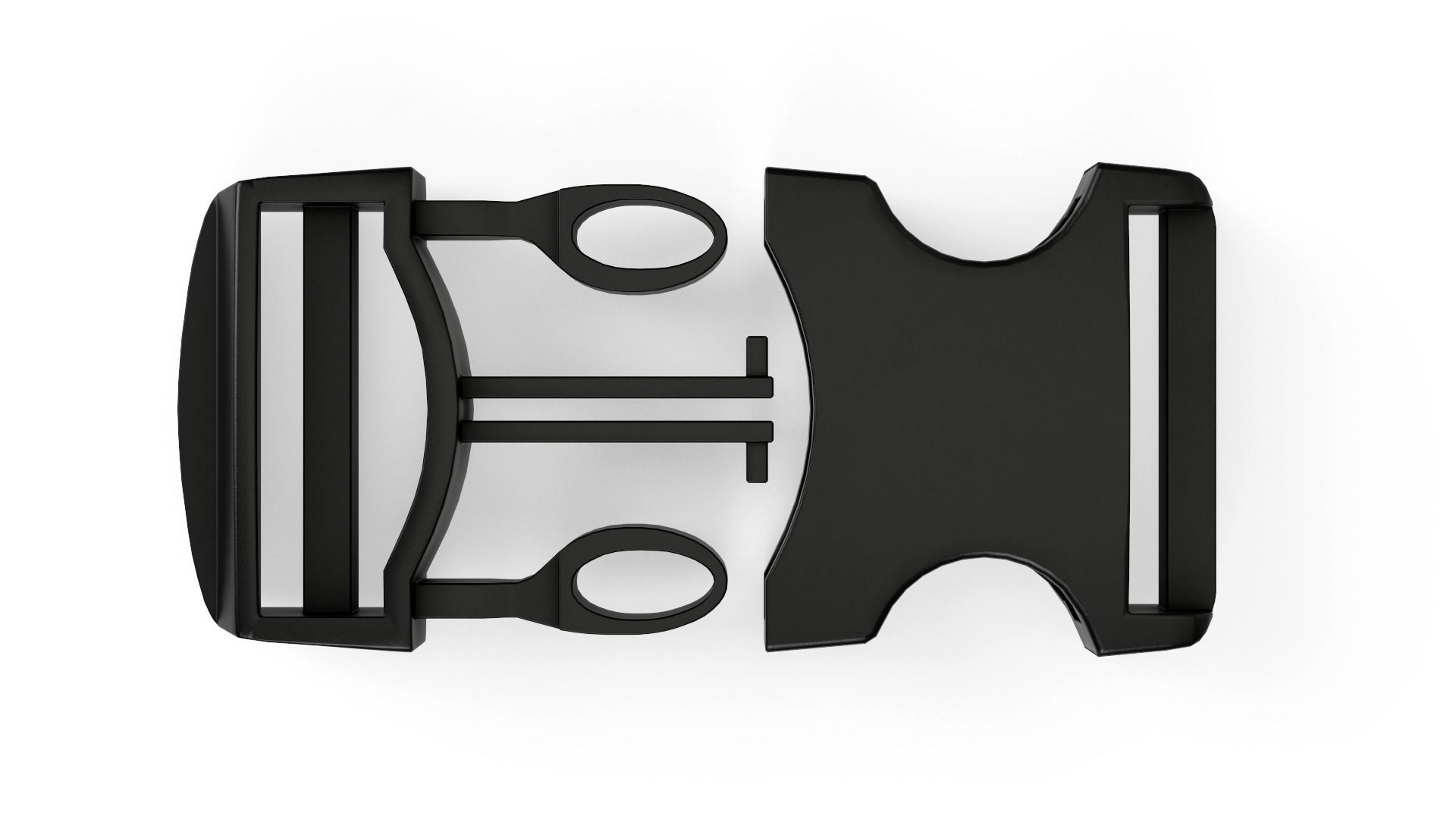 Plastic Buckle Low-poly 3D model_3