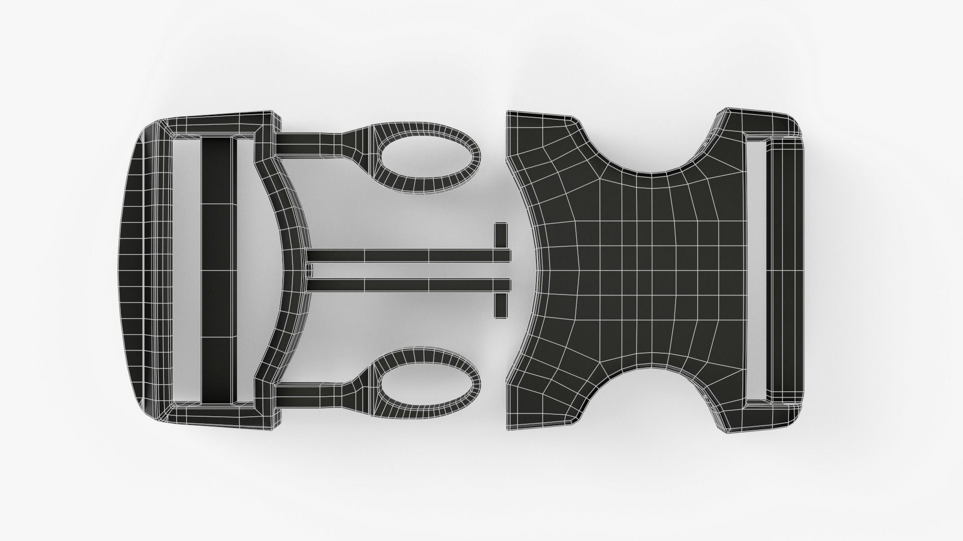 Plastic Buckle Low-poly 3D model_5