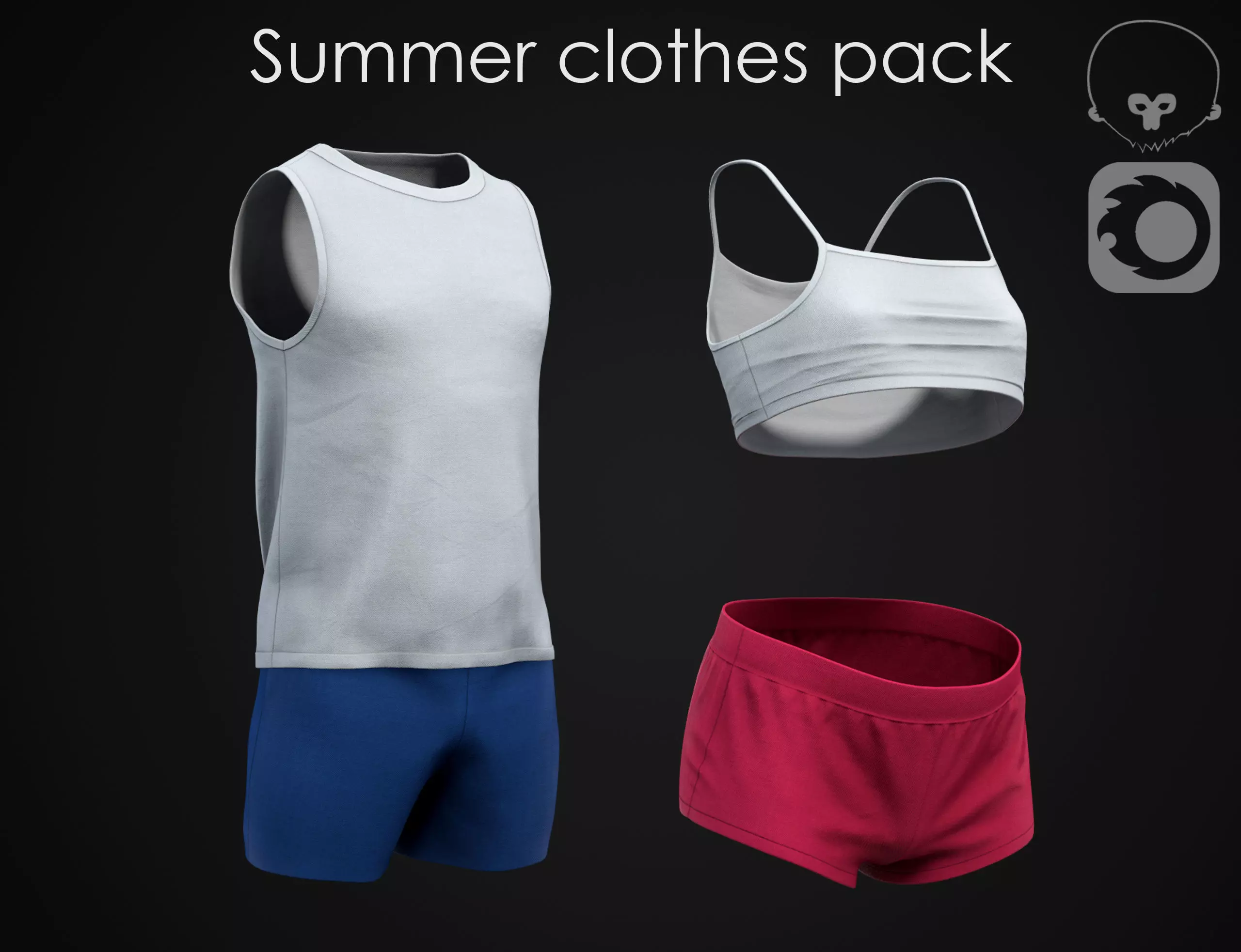 Summer clothes pack 3D Model Collection_0