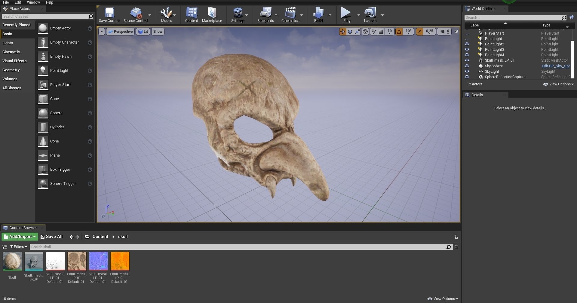 Skull mask Low-poly 3D model_16