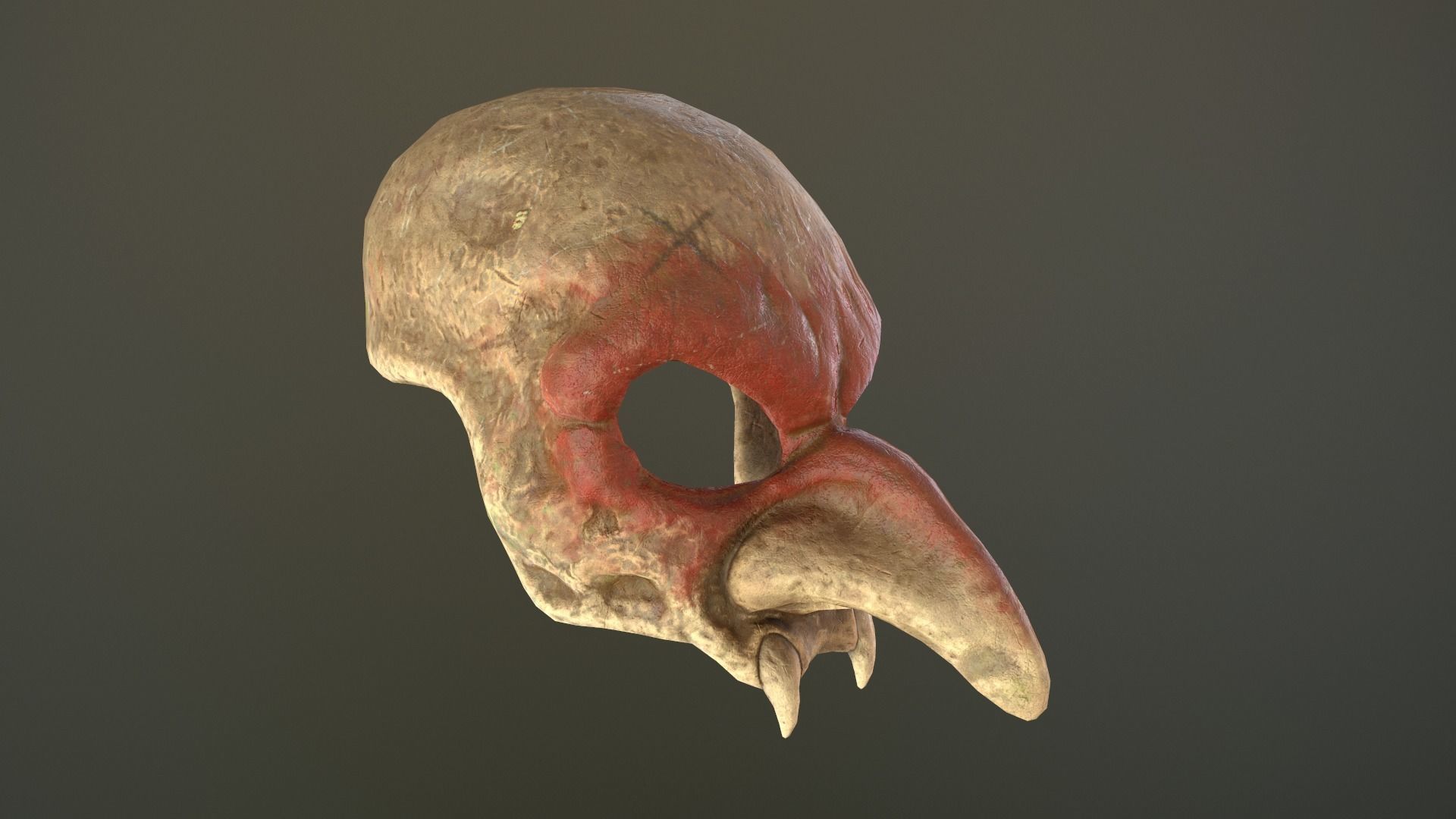 Skull mask Low-poly 3D model_3
