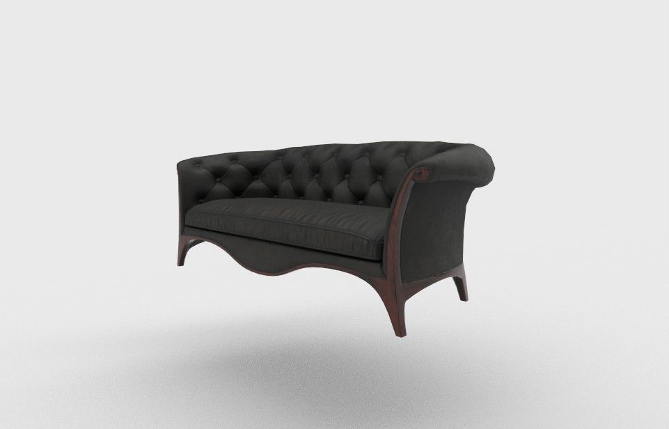 luxurious sofa Low-poly 3D model_1