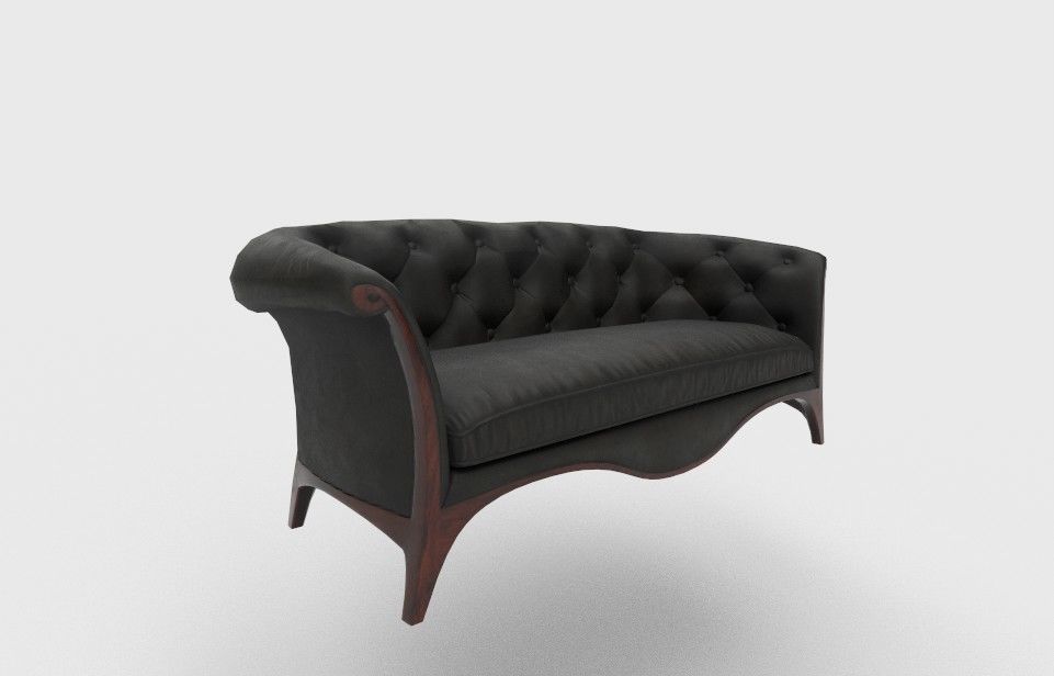 luxurious sofa Low-poly 3D model_2