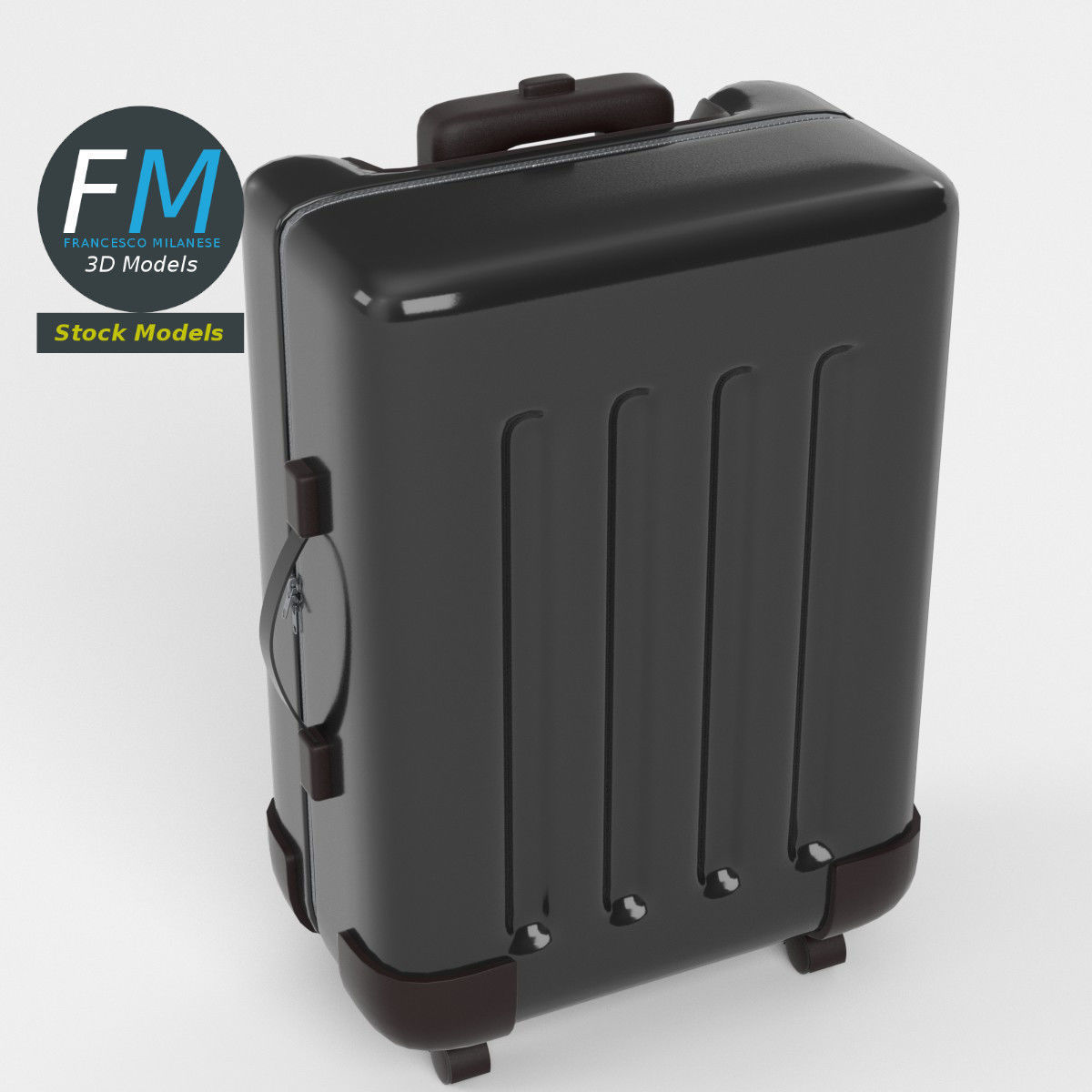 Travel suitcase 3D model_2