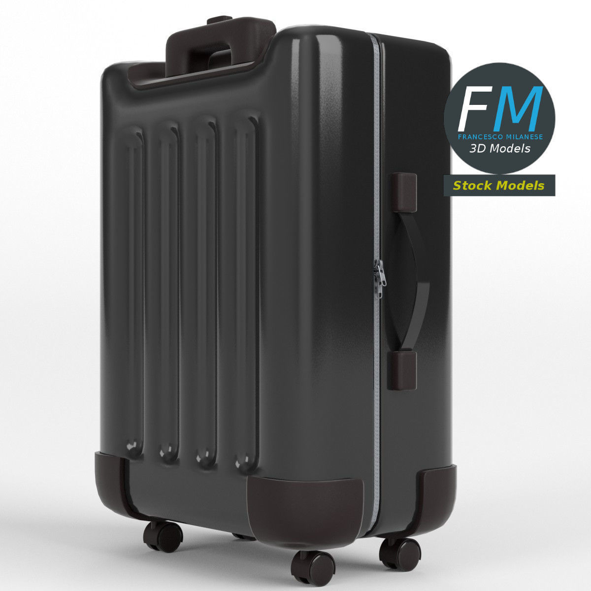 Travel suitcase 3D model_3