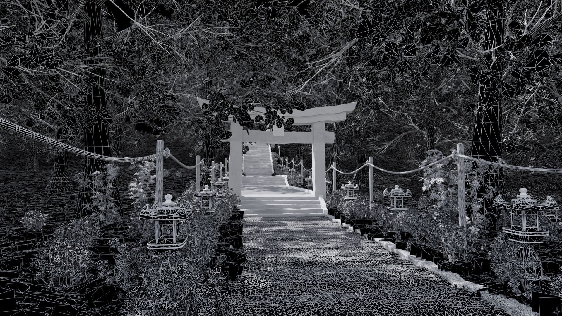 Path to Shrine Scene 3D model_8
