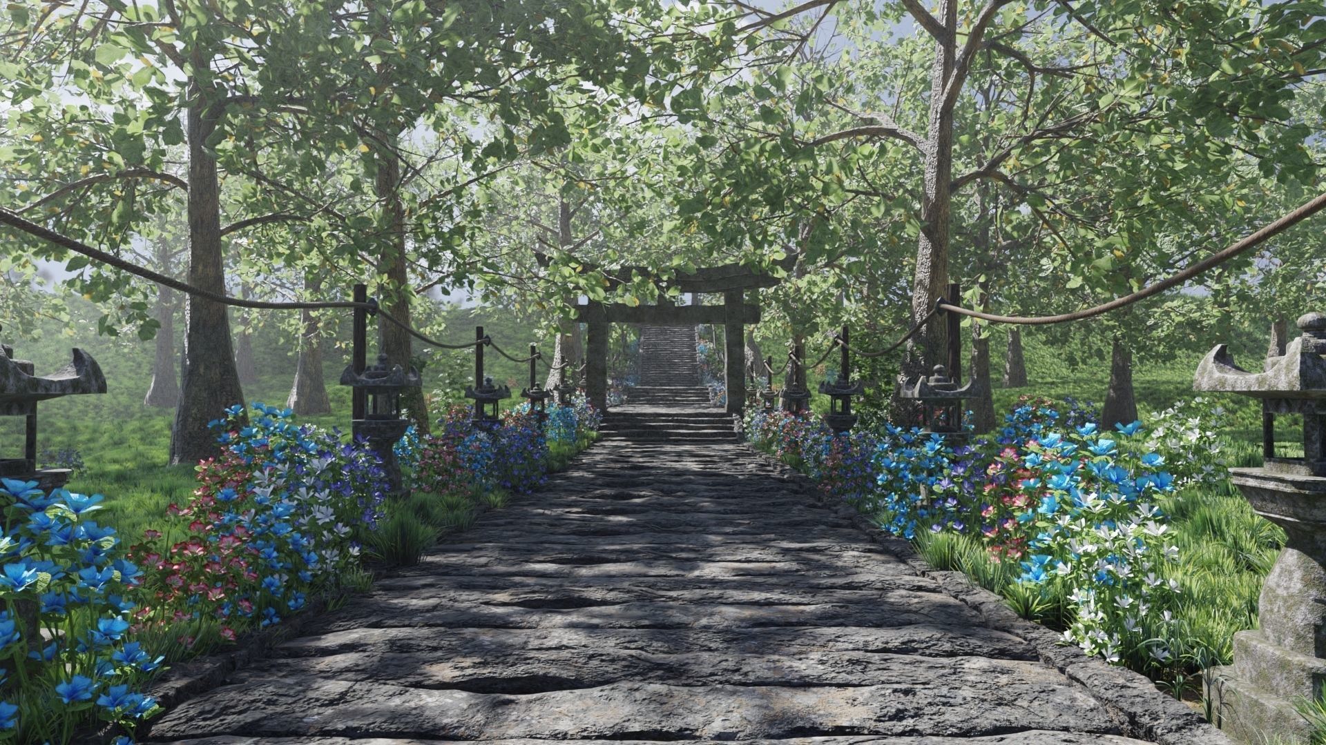 Path to Shrine Scene 3D model_1
