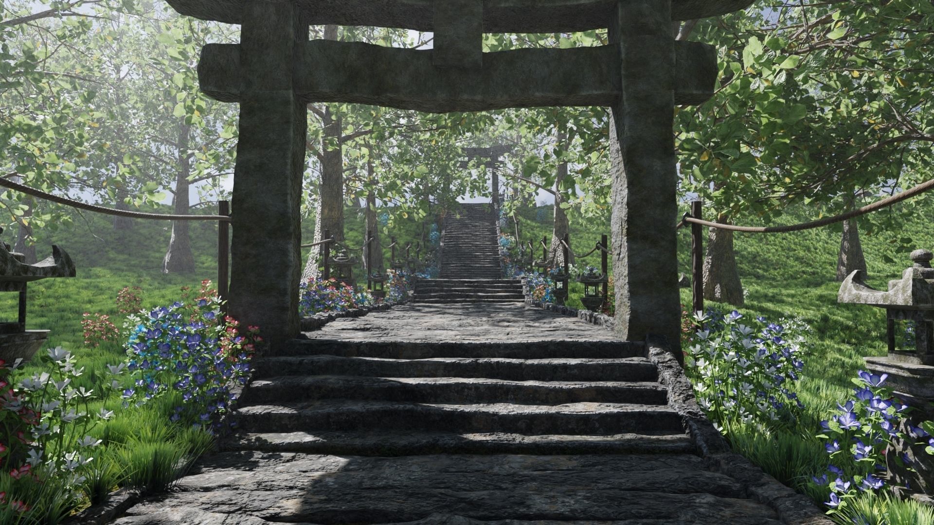 Path to Shrine Scene 3D model_2