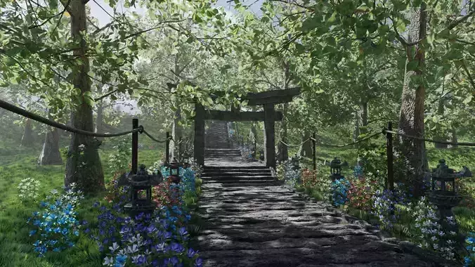 Path to Shrine Scene 3D model