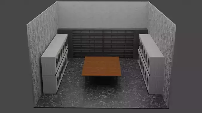 Laundry office with wooden table