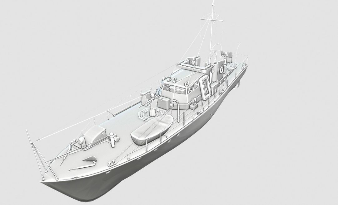 Patrol Boat Low-poly 3D model_13
