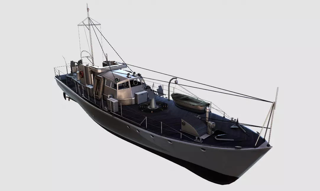 Patrol Boat Low-poly 3D model_0