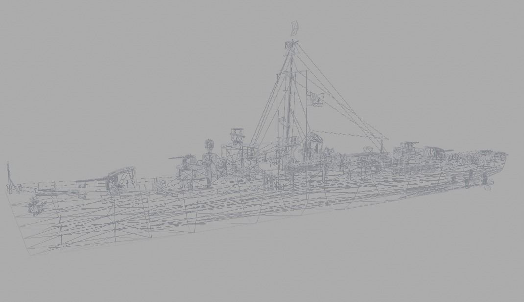 BattleShip warship Low-poly 3D model_9