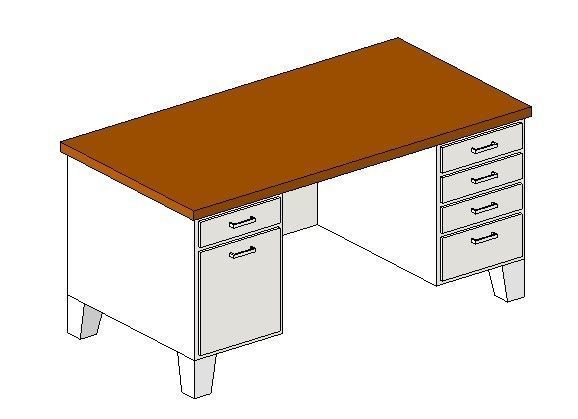 Office Desk 3D model 3D model_2