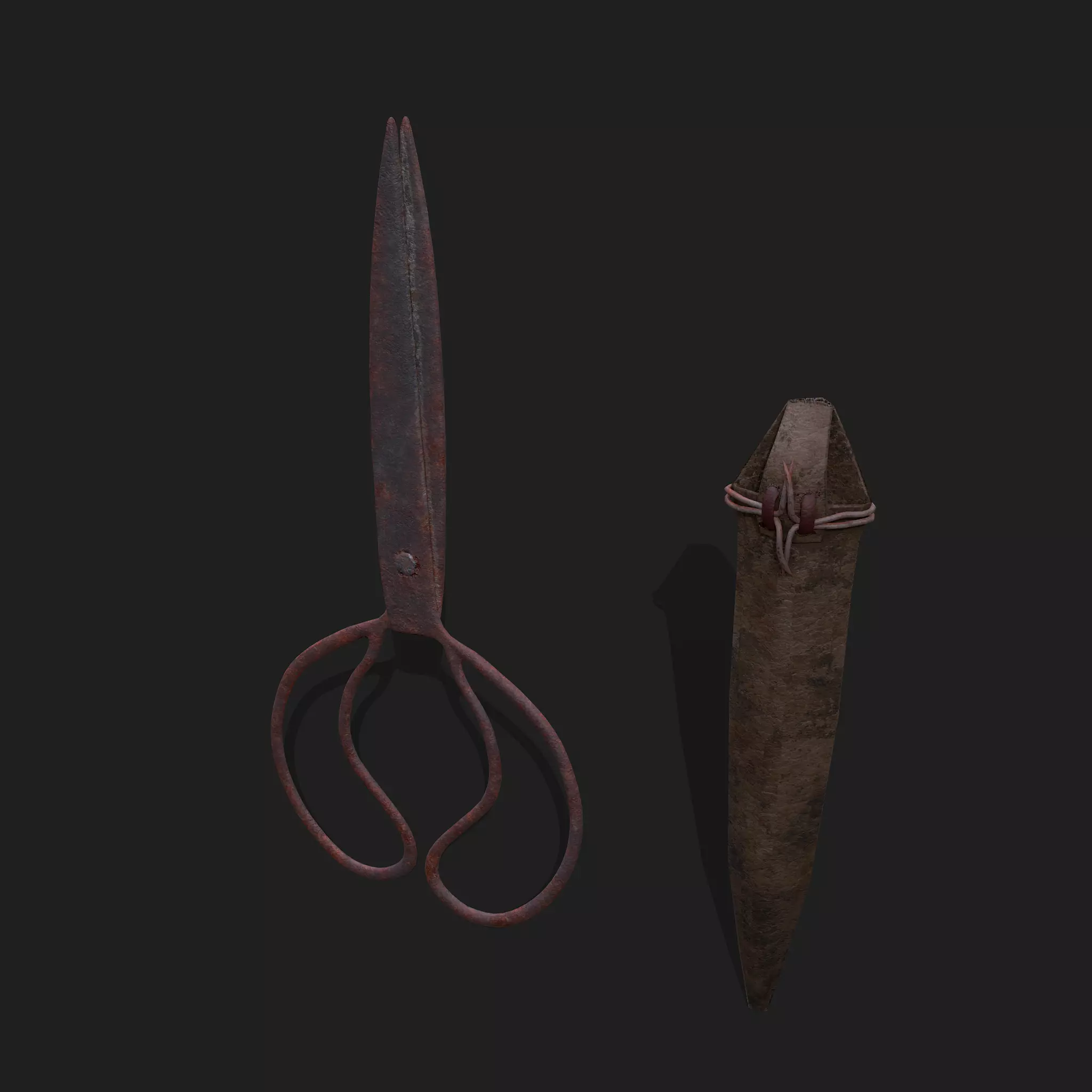 Hand Forged Scissors Low-poly 3D model_0