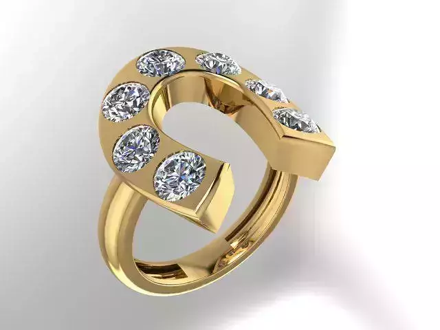 Horseshoe ring 3D print model
