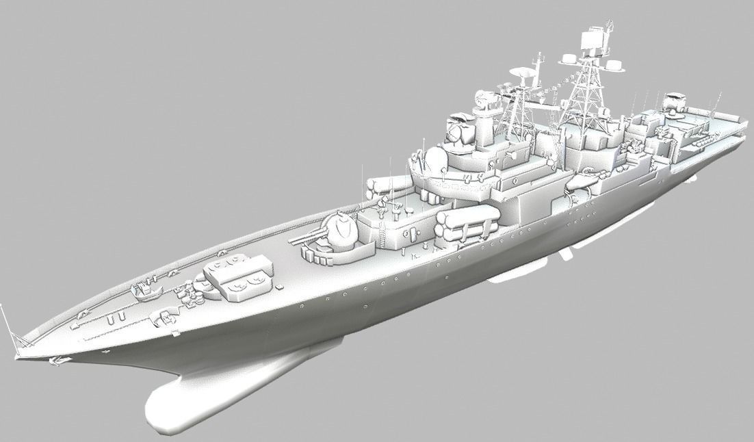 Battle Ship Low-poly 3D model_13