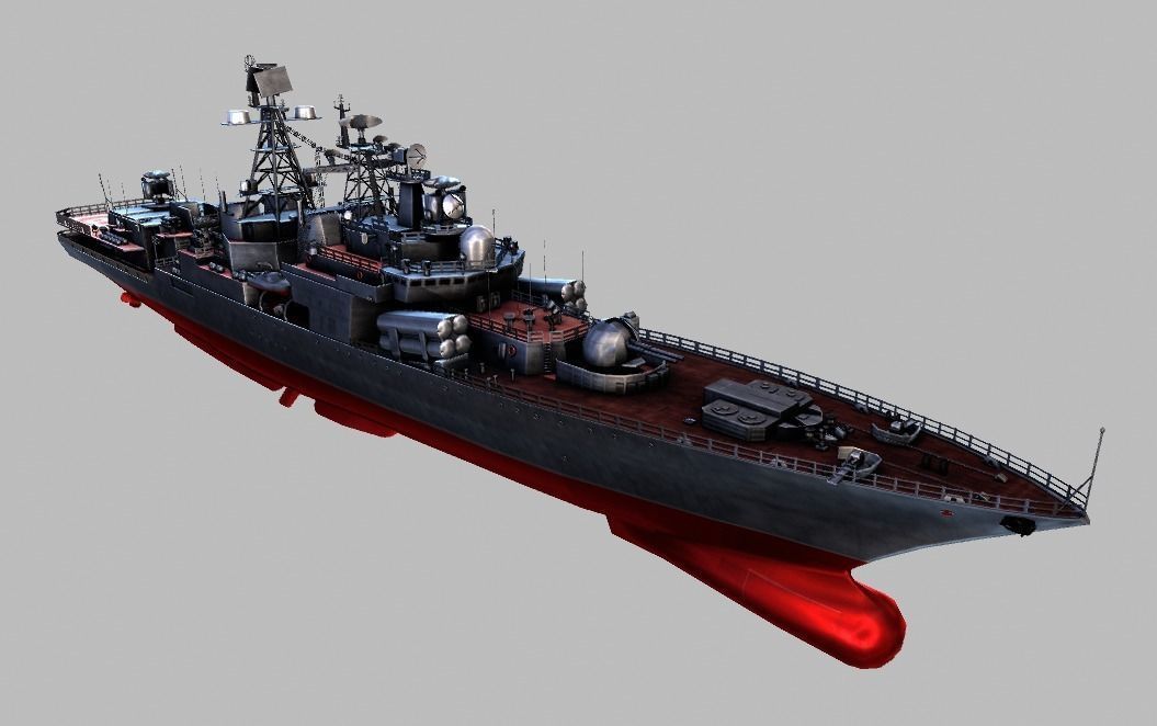 Battle Ship Low-poly 3D model_10