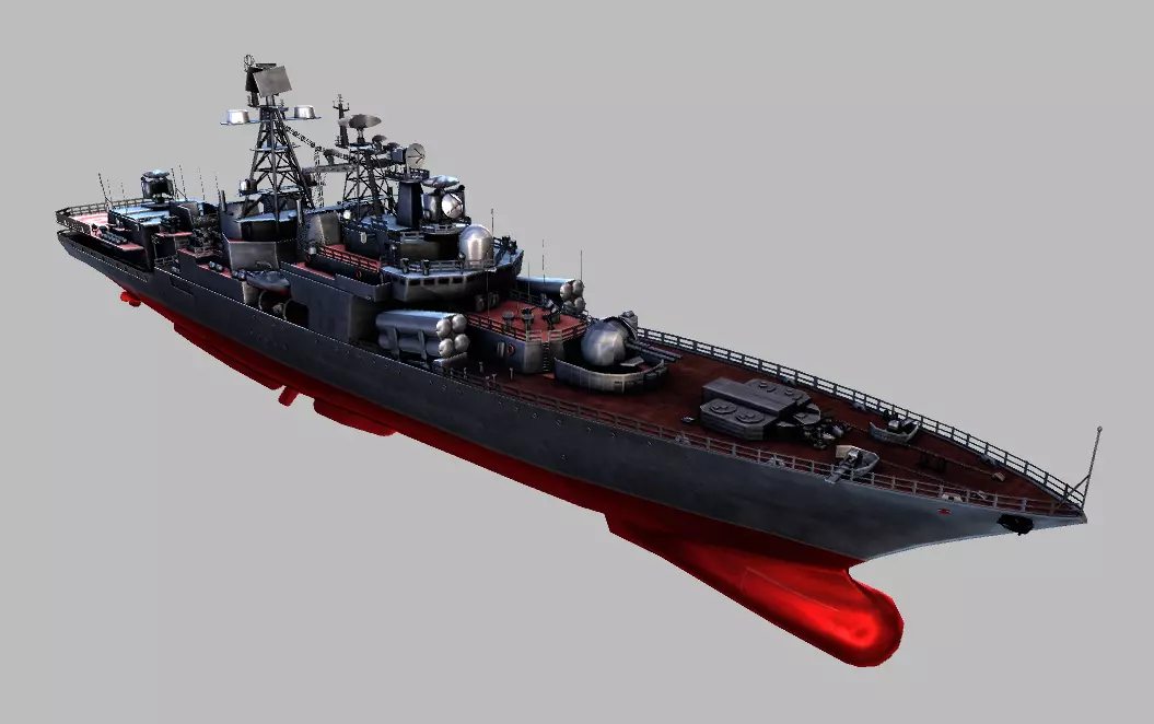 Battle Ship Low-poly 3D model_0