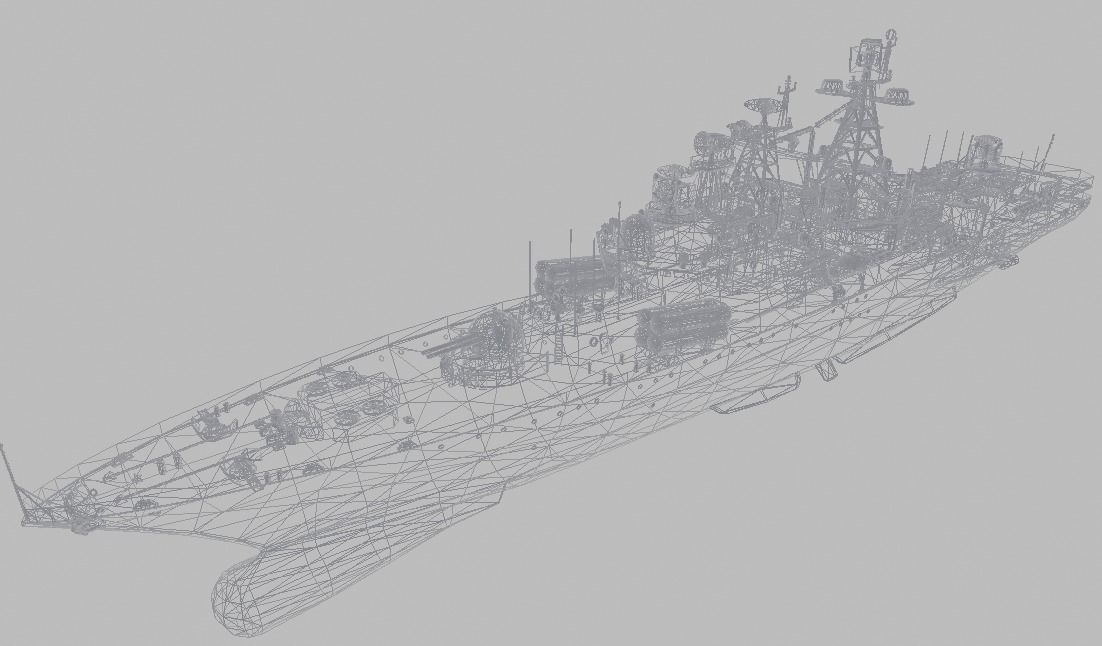 Battle Ship Low-poly 3D model_14