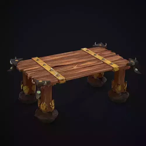 Stylized Old Table Low-poly 3D model