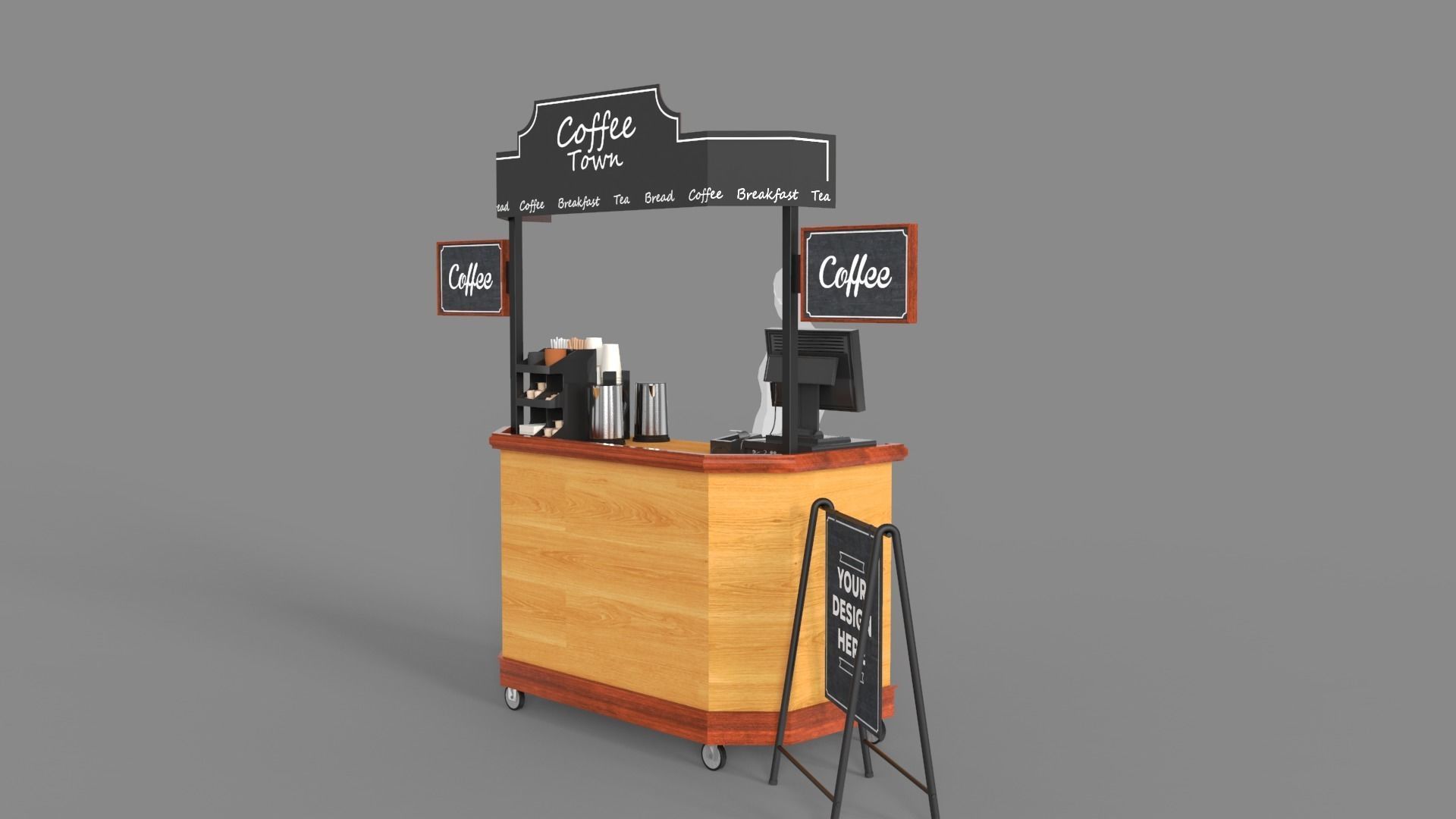 Food Stand - Cart 4 3D model_3