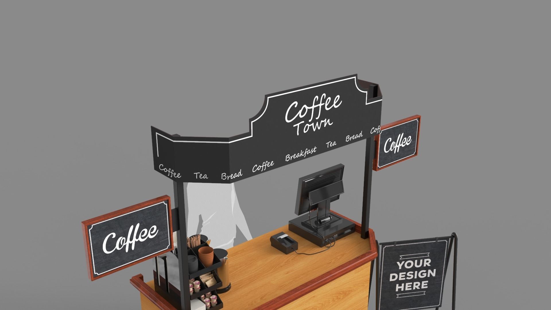 Food Stand - Cart 4 3D model_7