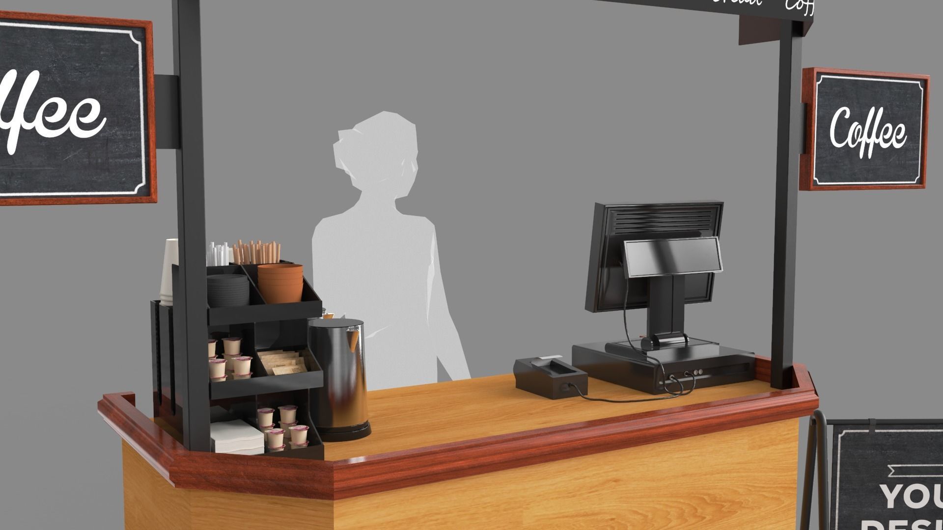 Food Stand - Cart 4 3D model_1