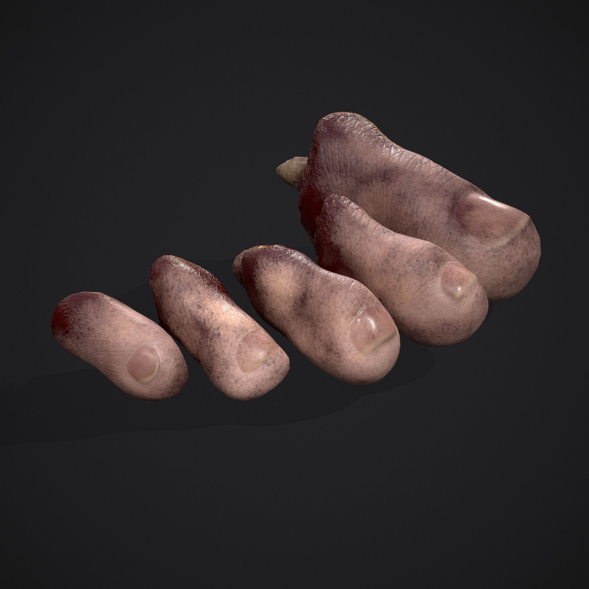 Severed Toes Horror Prop Low-poly 3D model_22