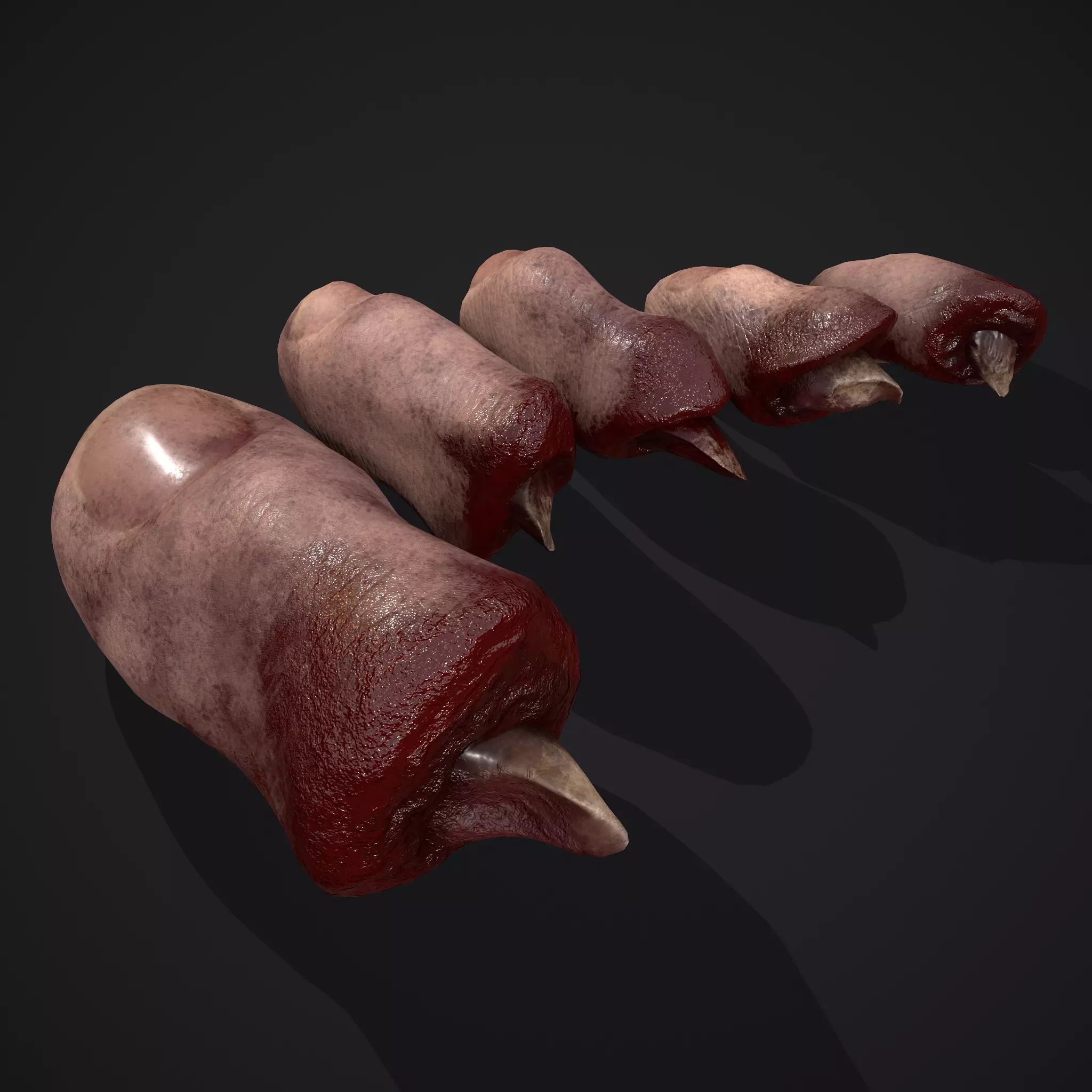 Severed Toes Horror Prop Low-poly 3D model_0