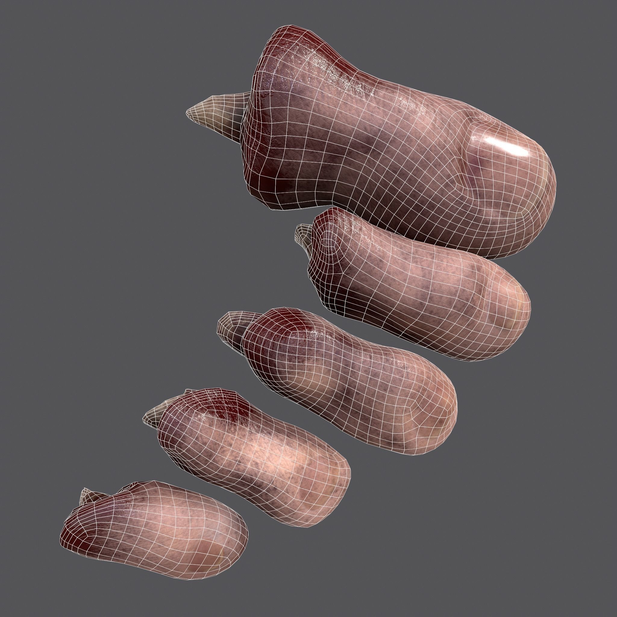 Severed Toes Horror Prop Low-poly 3D model_58