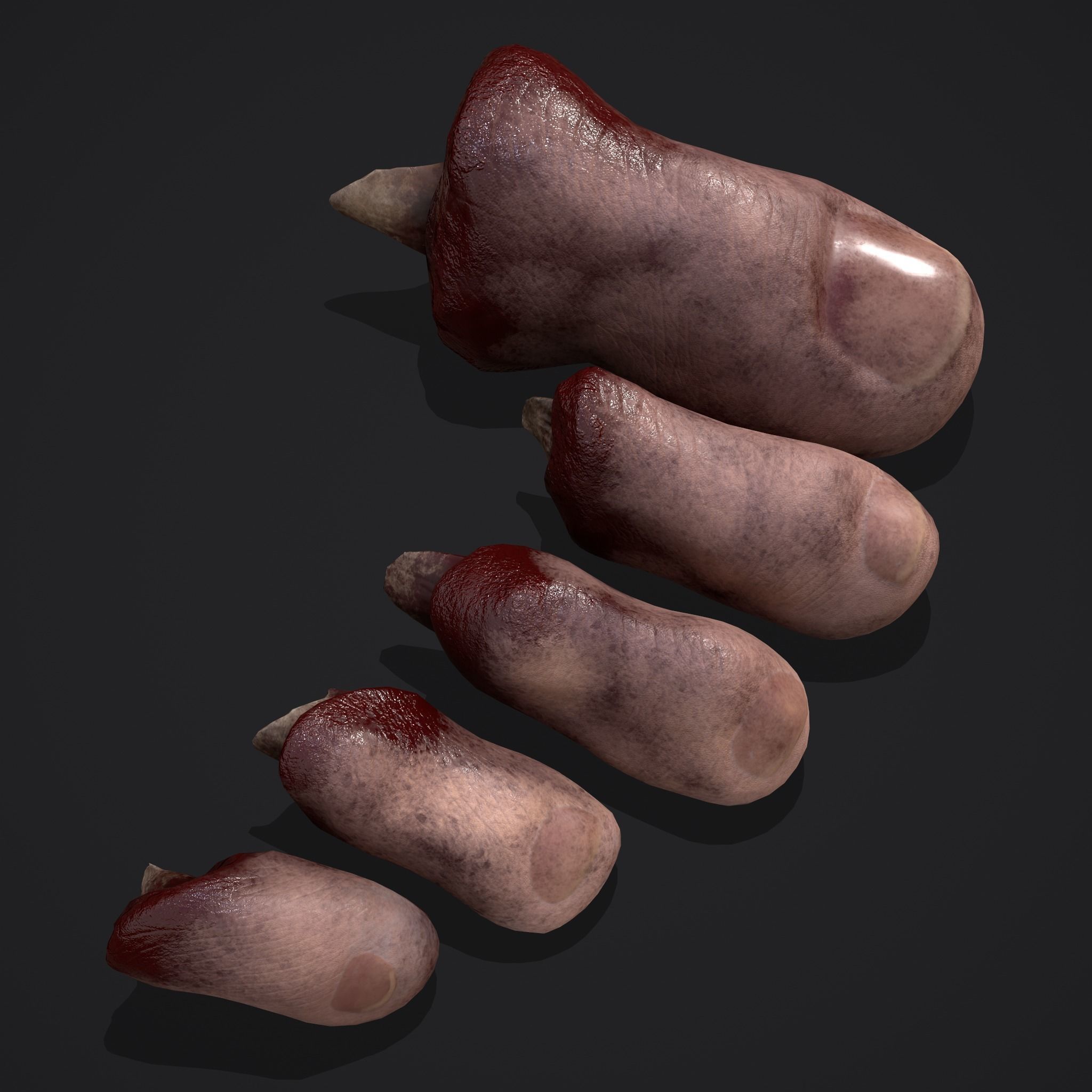 Severed Toes Horror Prop Low-poly 3D model_43