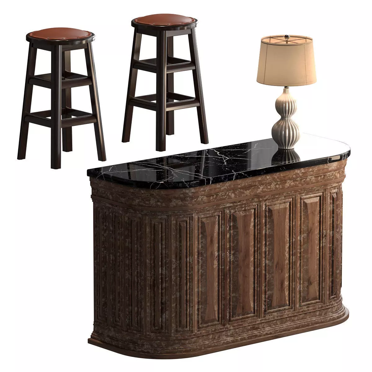 Hostess station for restaurant or cafe 3D model_0