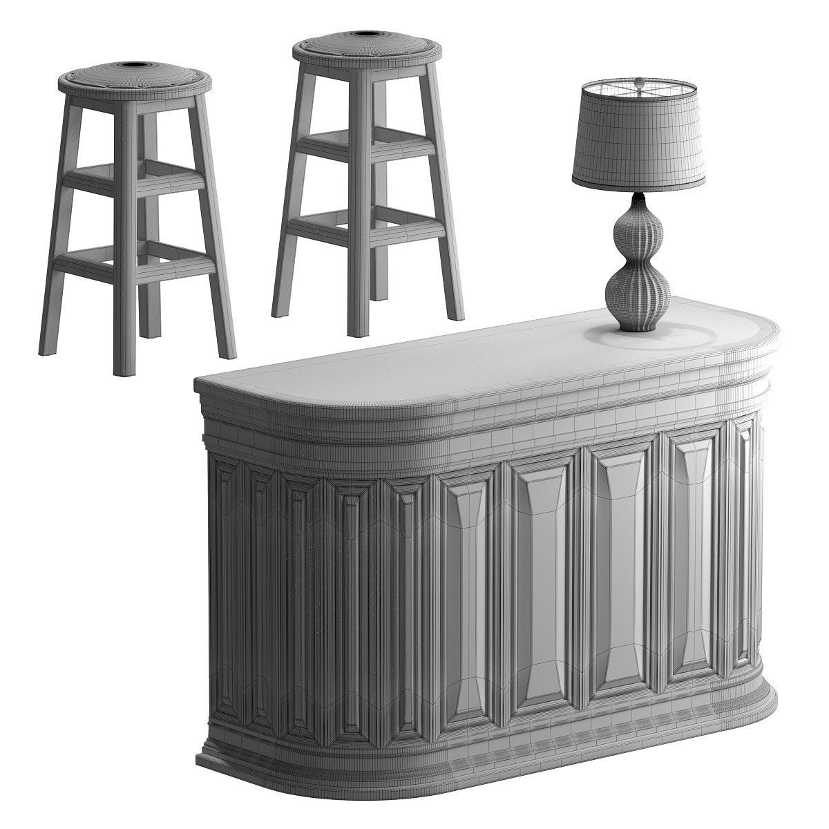 Hostess station for restaurant or cafe 3D model_1