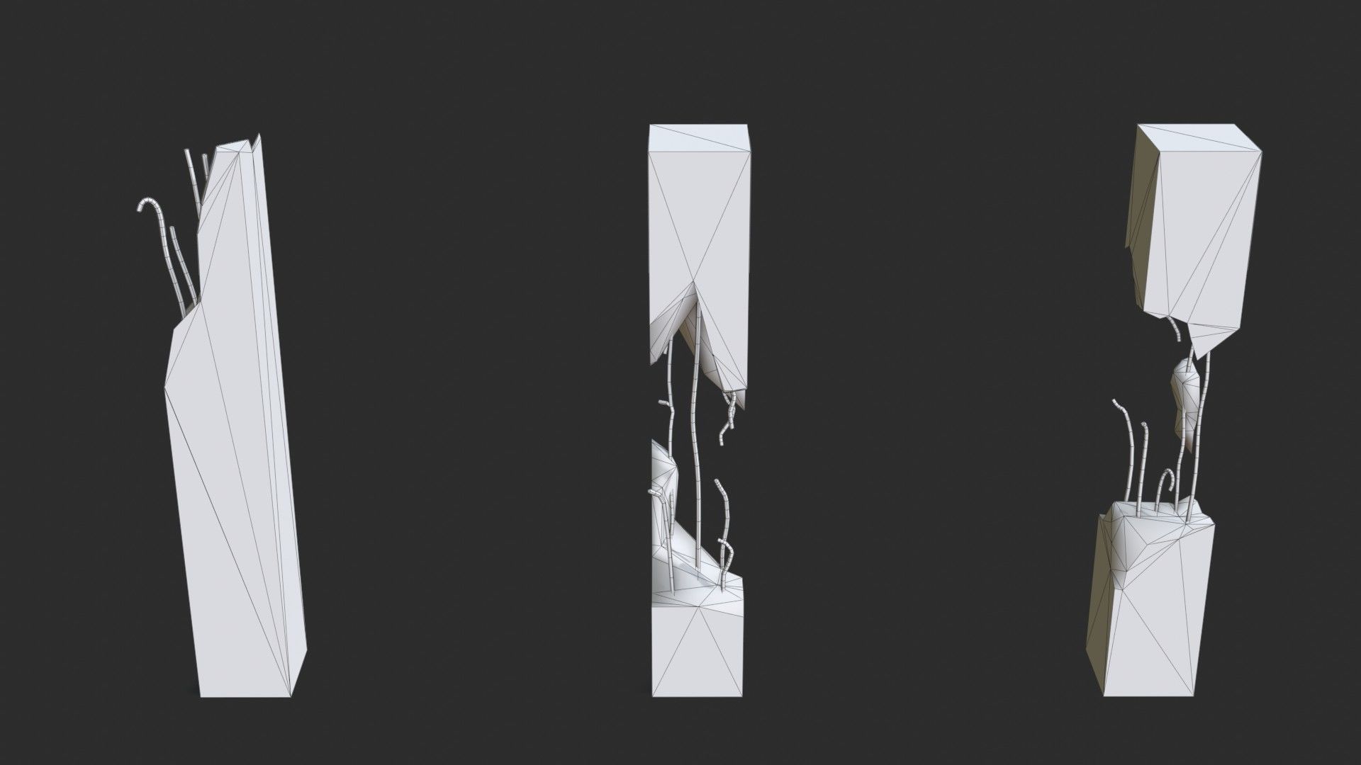 Broken Concrete Pillars Pack Low-poly 3D model_16