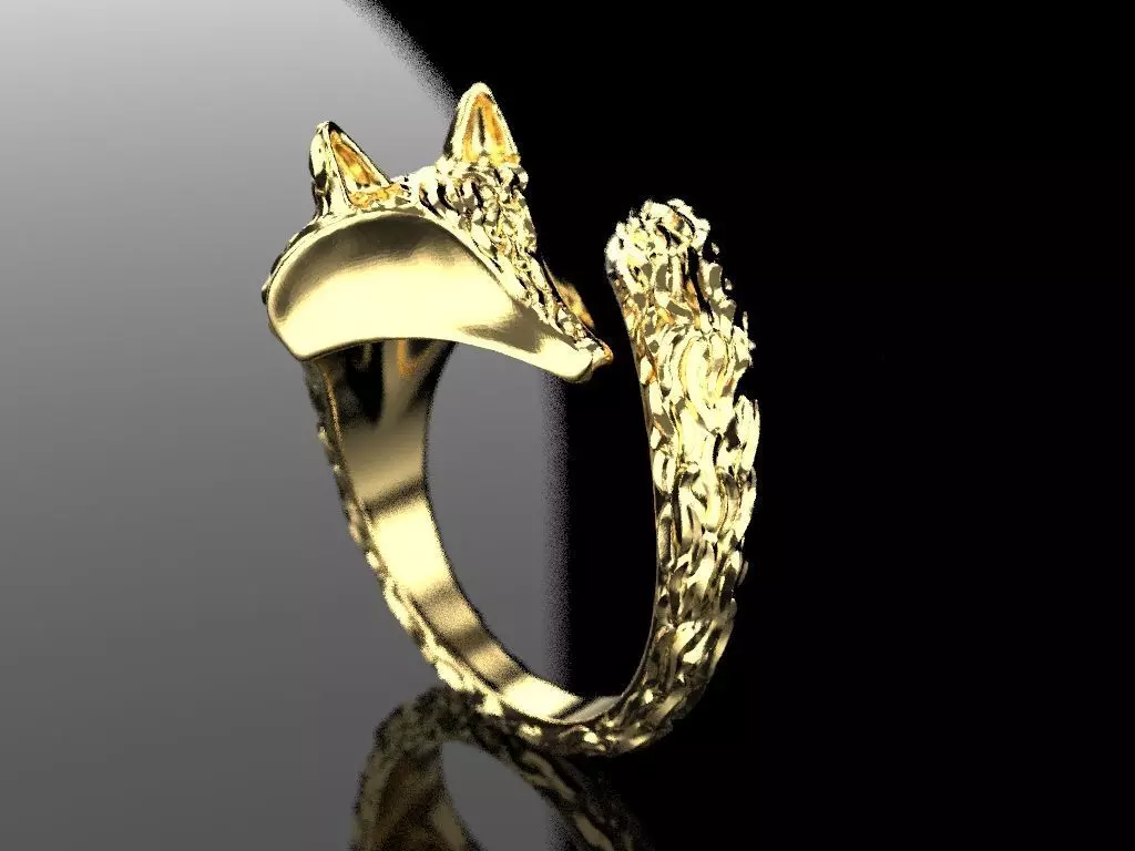 Fox Ring 3D print model_0