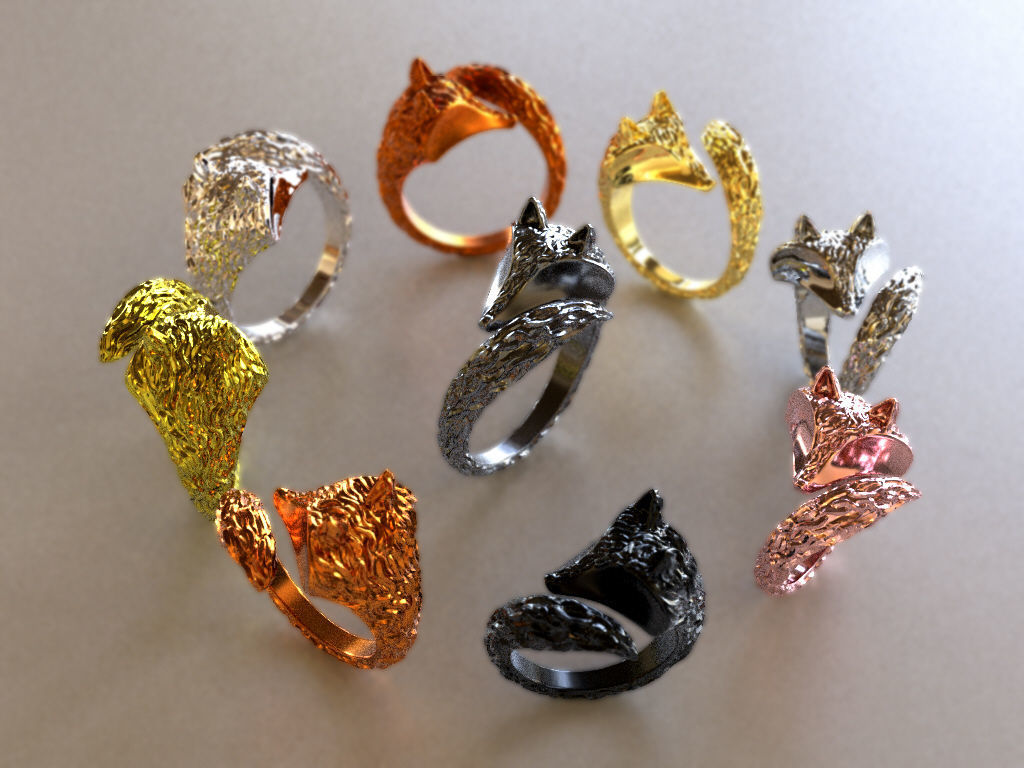 Fox Ring 3D print model_9