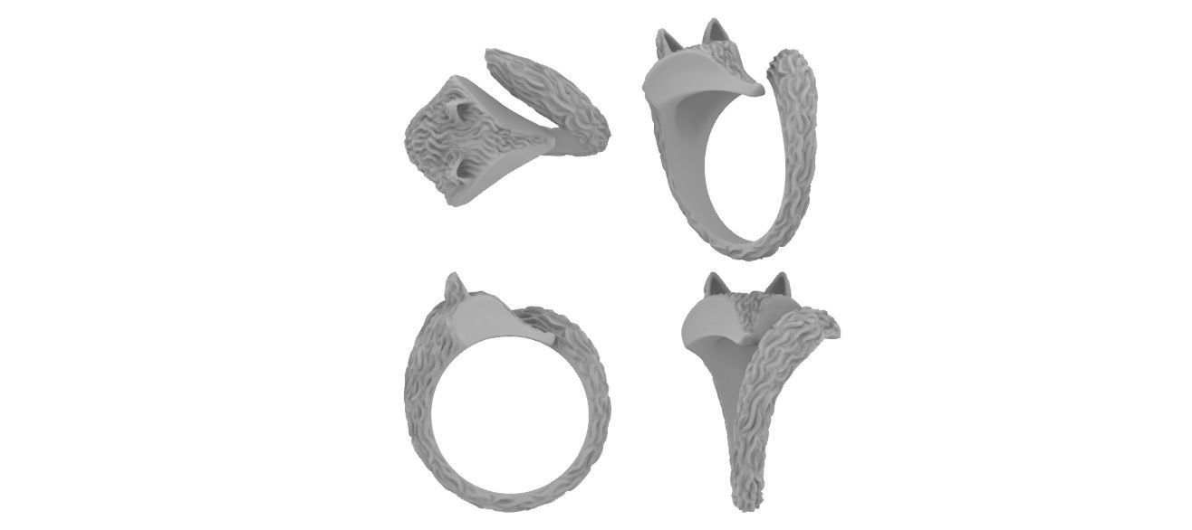 Fox Ring 3D print model_8