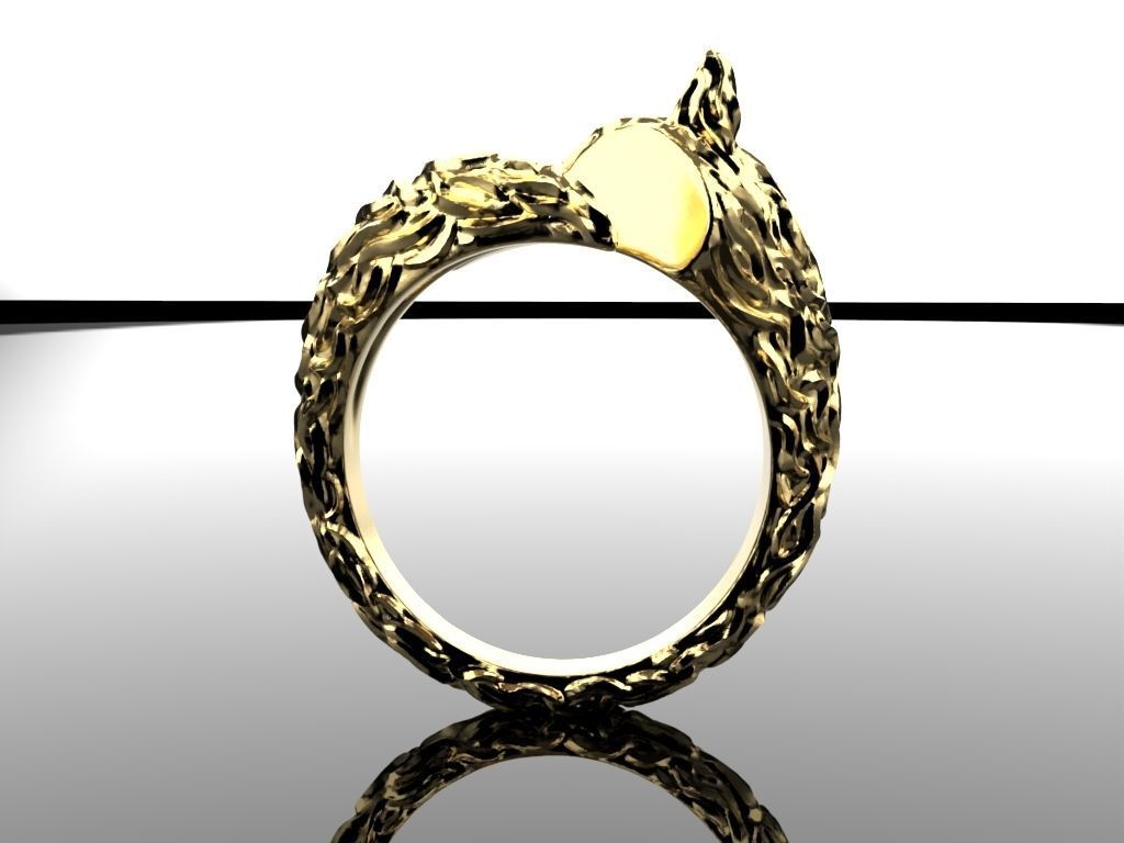 Fox Ring 3D print model_3