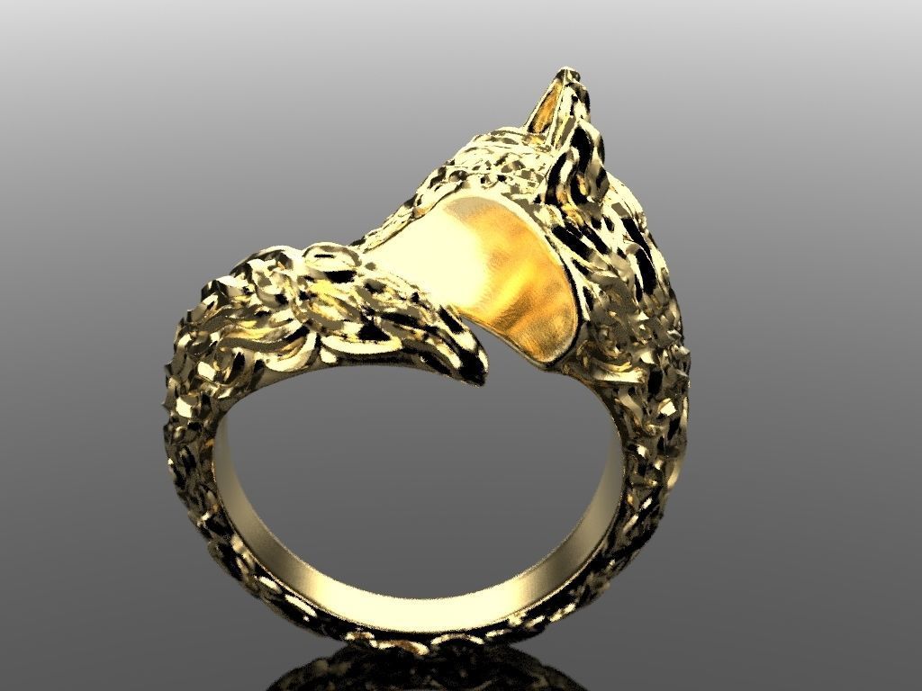 Fox Ring 3D print model_10