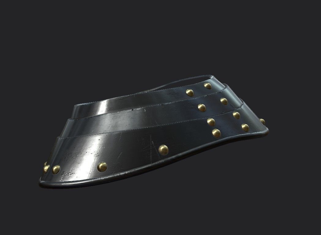 Knights Helmet and Gorget Low-poly 3D model_12
