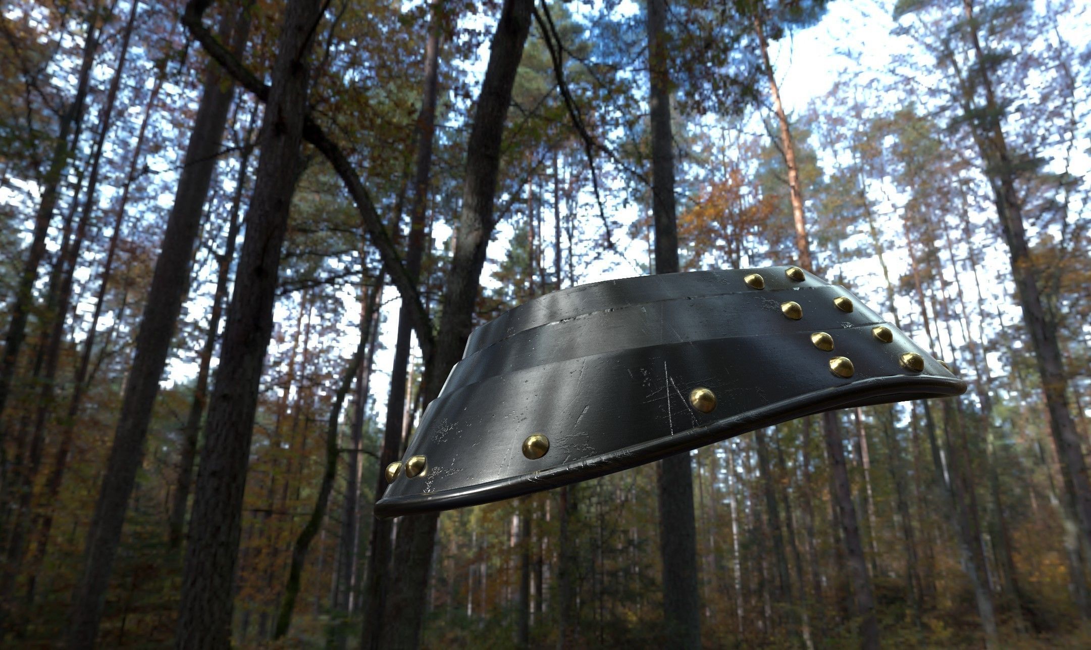 Knights Helmet and Gorget Low-poly 3D model_14