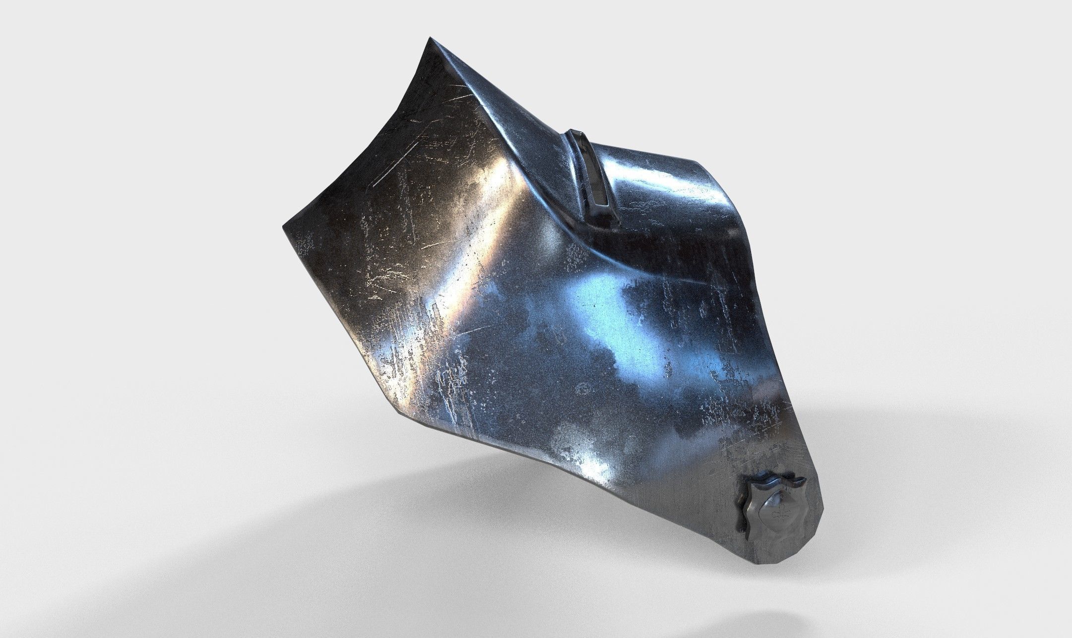 Knights Helmet and Gorget Low-poly 3D model_9