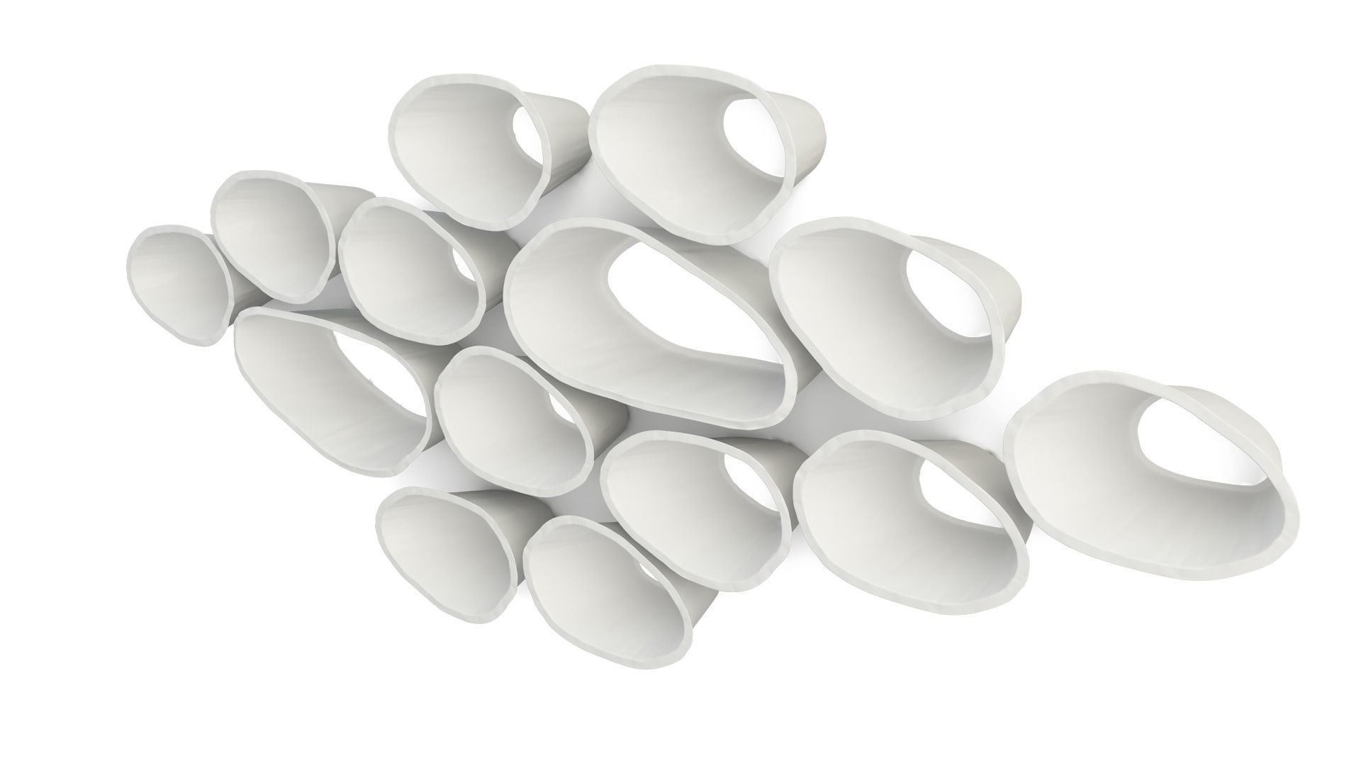 FAVO modular shelves Low-poly 3D model_1