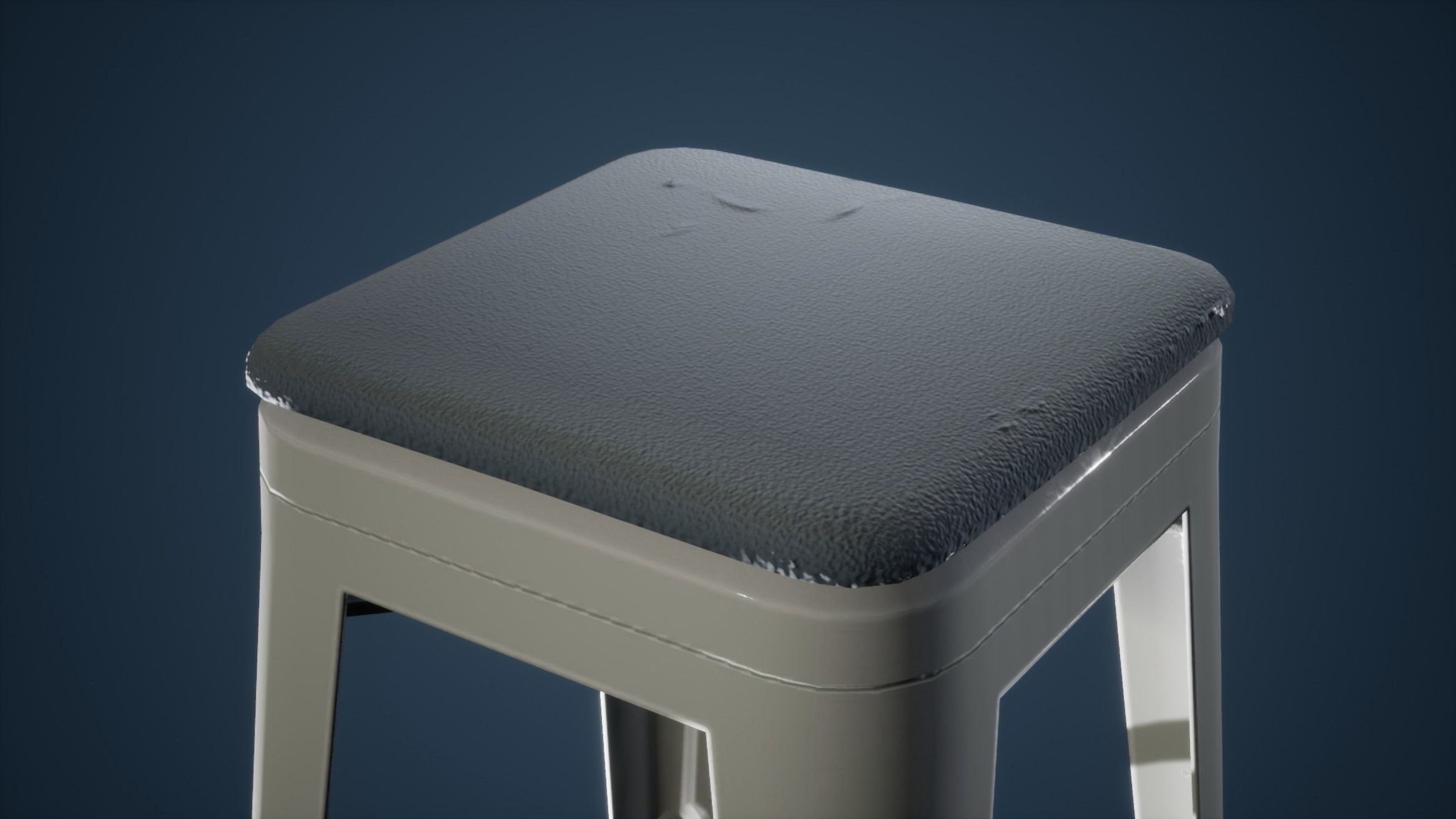 Chair Game Ready metal bar stool Low-poly 3D model_1