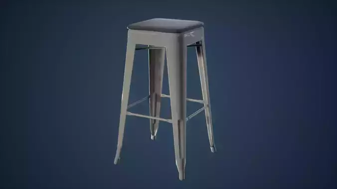 Chair Game Ready metal bar stool Low-poly 3D model